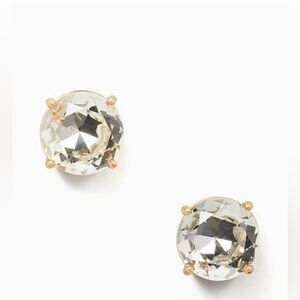Kate Spade Bright Ideas Yellow Gold & Clear Crystal Stud Earrings + Box